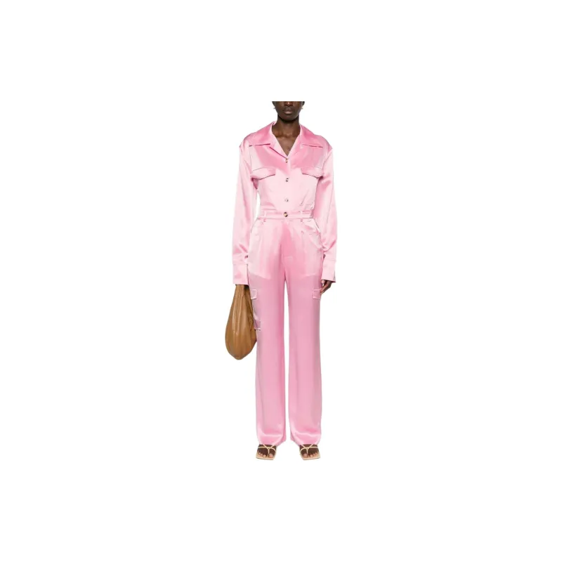 NANUSHKA Cais Straight leg Satin Cargo Trousers-1