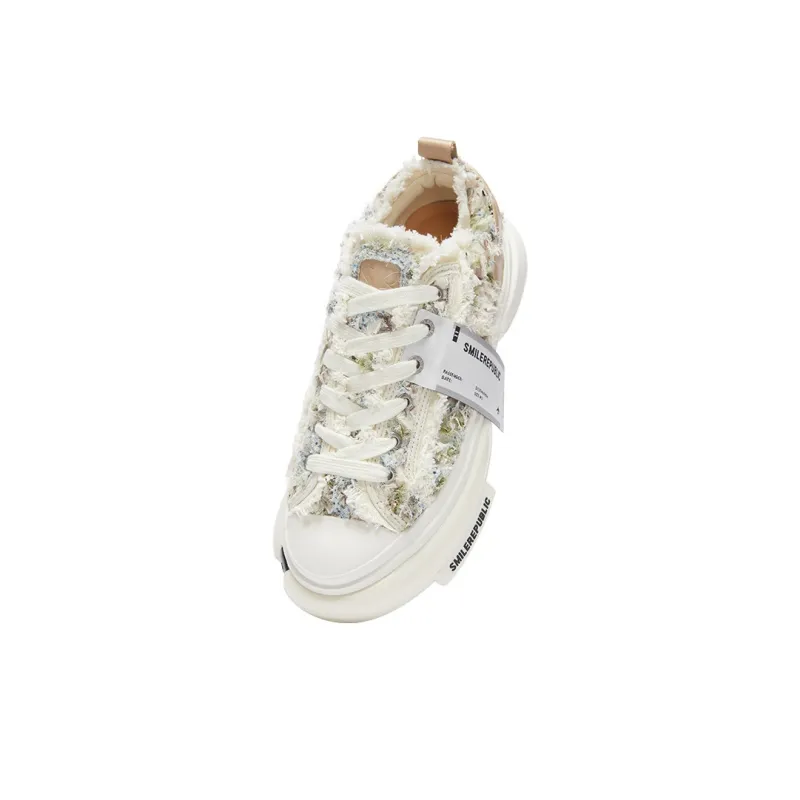 SMILEREPUBLIC Wear-Resistant Slip-Resistant Low-Top Casual Shoes Unisex Beige Green-3