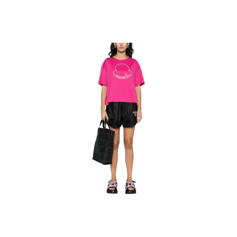 Moncler Logo patch Cotton T shirt-3