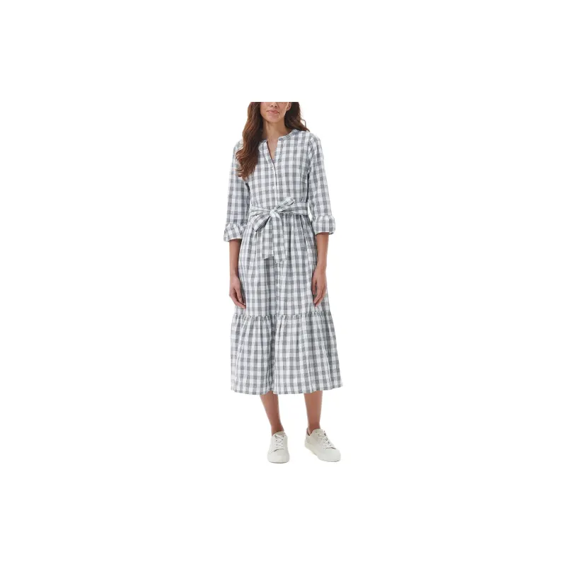 BARBOUR Barbour Seamills Midi Long-Sleeved Dresses Women's White-3