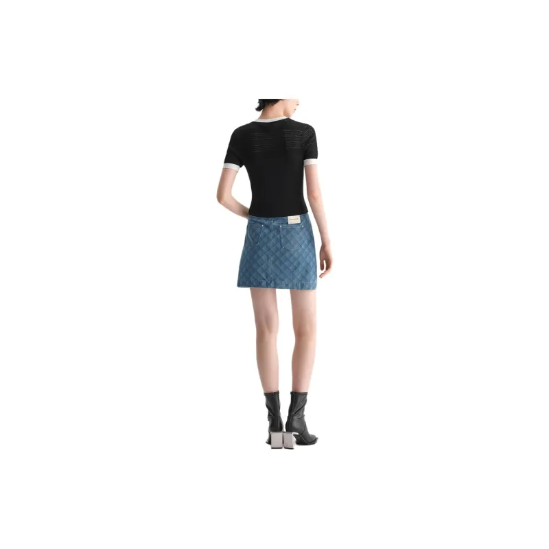 KARL LAGERFELD Denim Short Skirts Women's Light Blue-2
