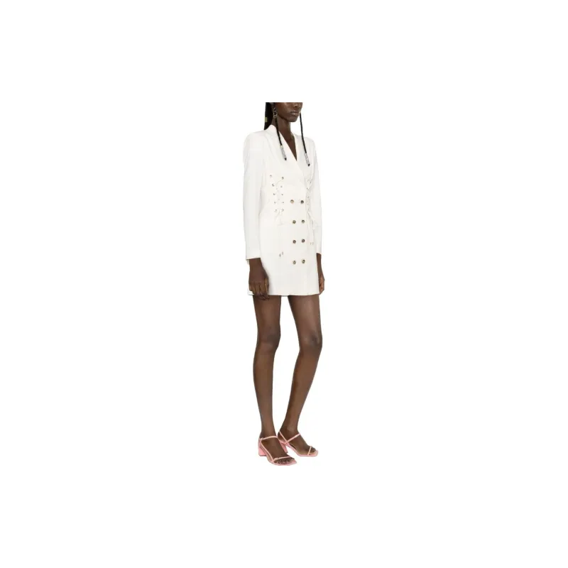 PINKO SS23 Long Sleeved Dress Women's White-4