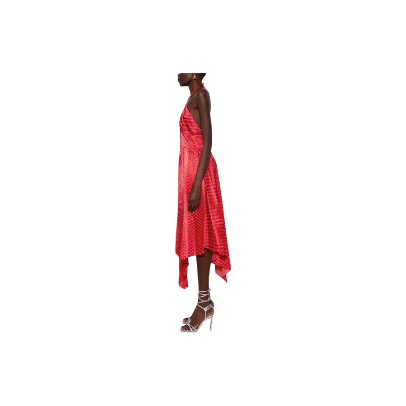 Alexandre Vauthier Polka dot Print Halterneck Midi Dress-3
