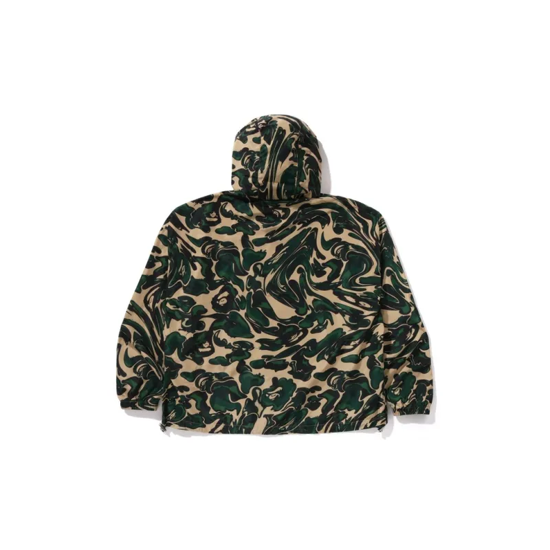 Bape Marbling Camo Bathing Ape Logo Nylon Hooded Jacket-1