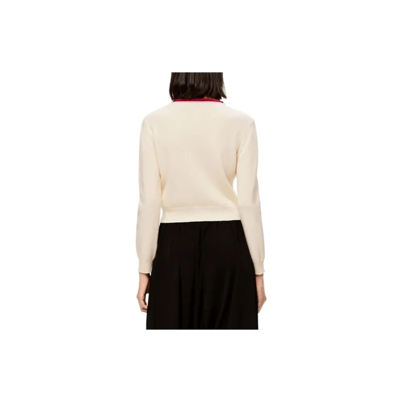 LOEWE SS22 Fitted Sweater Women's Cotton White-3
