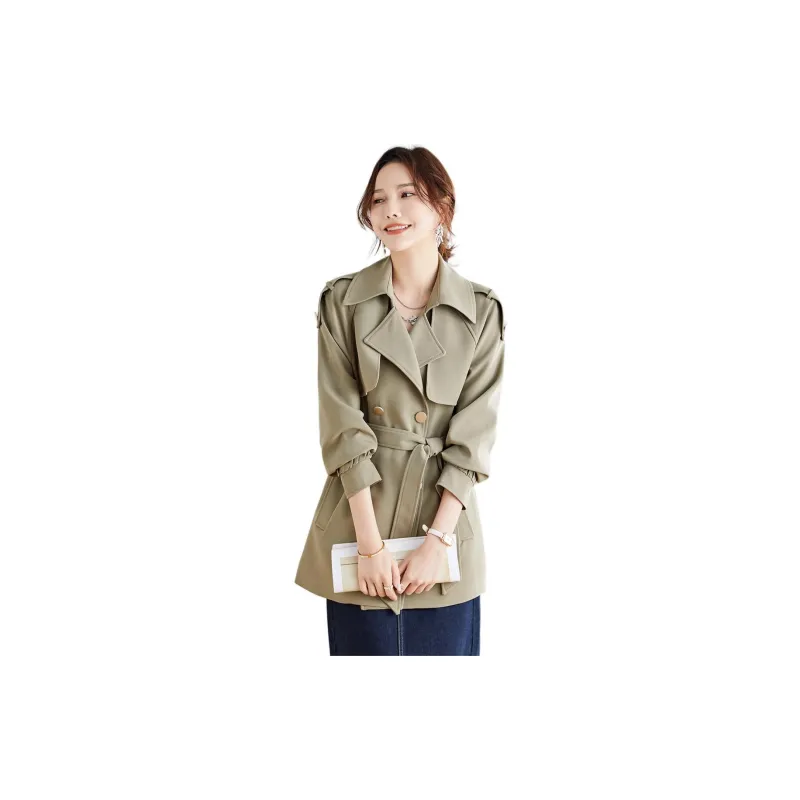 TERRE BLEUE Trench Coat Women's Khaki-3