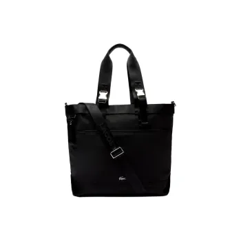 LACOSTE Nylon Shoulder Bag Crossbody Bag Handbag Large Size Men's Black