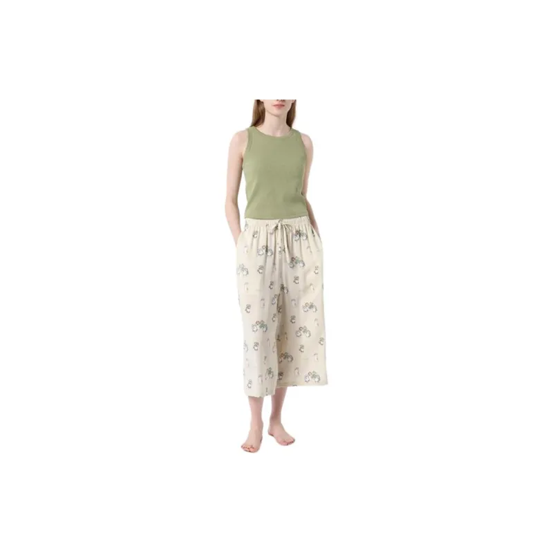 UNIQLO x SHAYUMAO LIANMINGKUAN Casual Pants Women's Light Beige-1