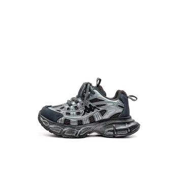 KAPPA KIDS Breathable Low Top Casual Shoes Black Silver Kids'