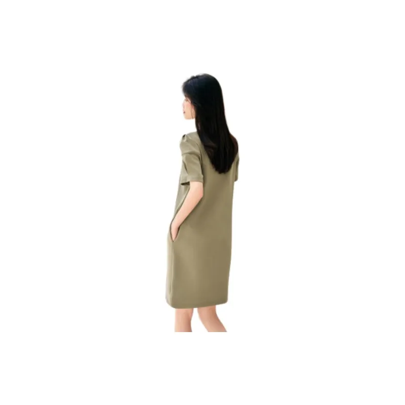 XWI Short Sleeved Dress Women's Khaki-1