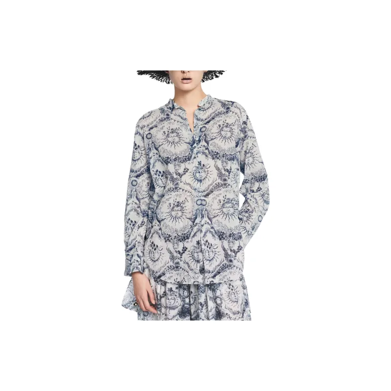 DIOR Shirts Women's White Blue-2