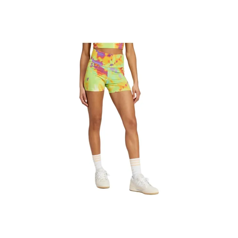 Adidas TIE-DYED SHORT LEGGINGS Casual Shorts Women's Yellow/Multicolor-1