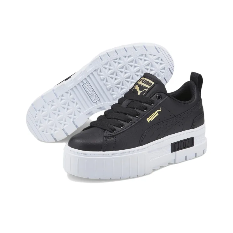 Puma Mayze Leather Jr 'Black Team Gold'-2
