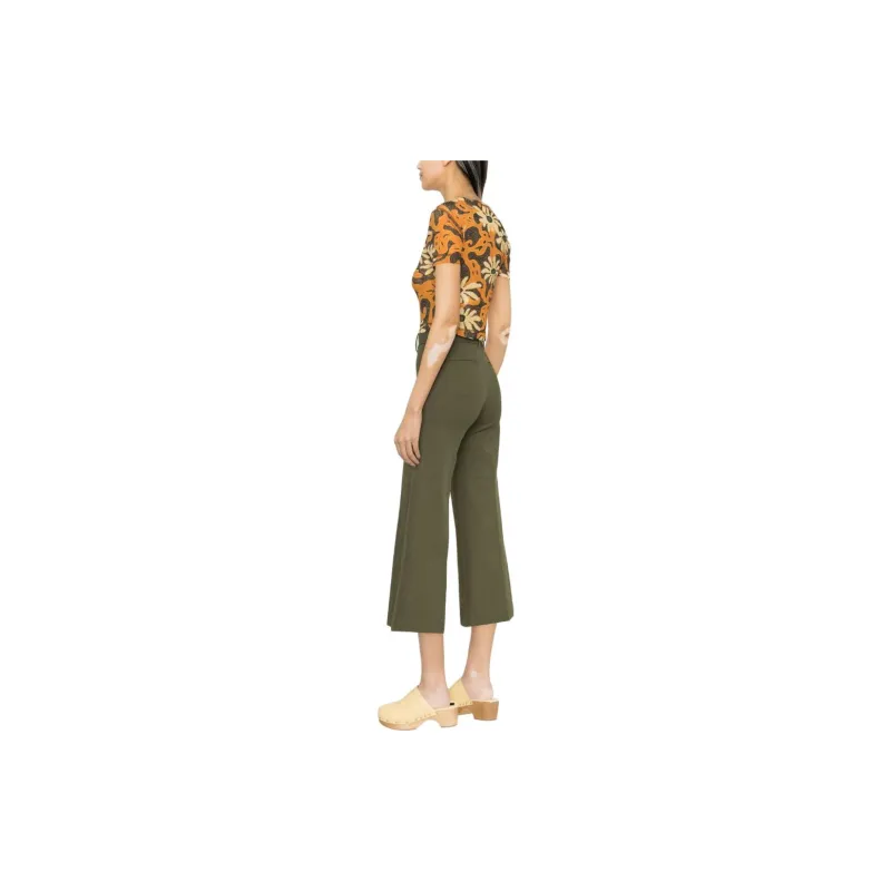 FRAME Casual Pants Women's Olive Green-3