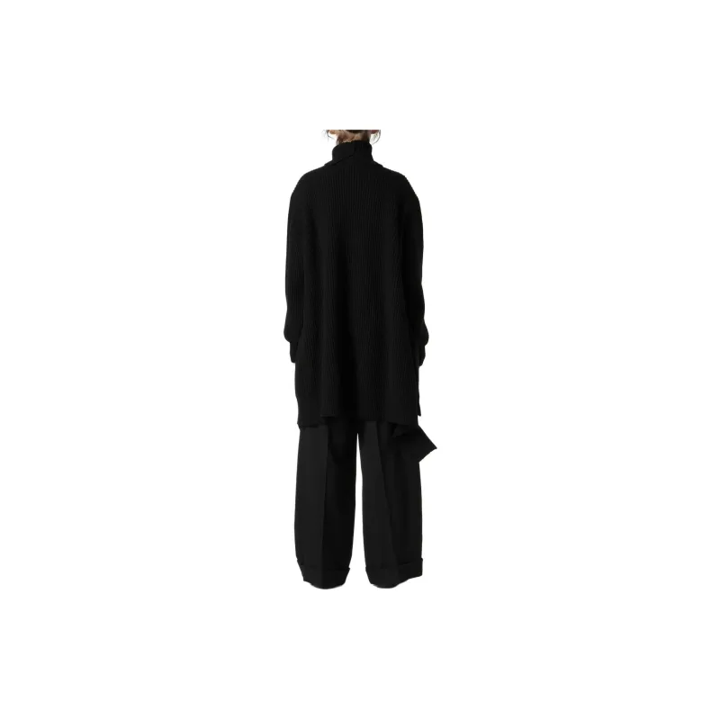 Yohji Yamamoto Roll Neck Asymmetric Long Sleeved Jumper-3