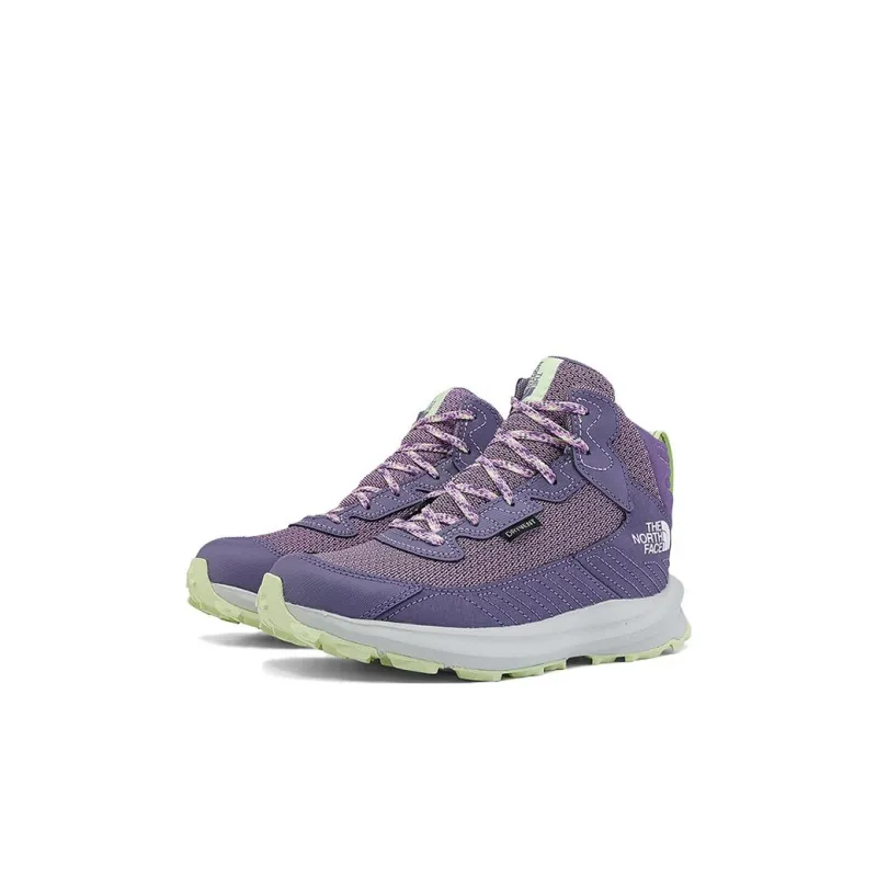 THE NORTH FACE Slip Resistant Shock Absorbers Mid Top Kids' Outdoor Shoes Purple Kids'-1