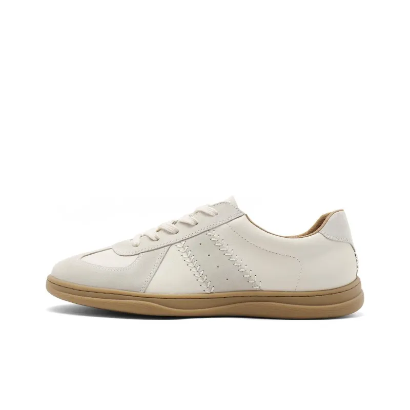 Senda Skateboard Shoes Men Low Top Beige Red-5