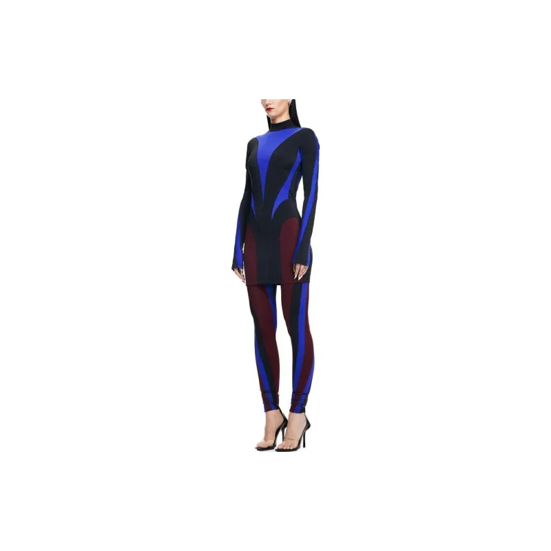 Mugler H&M Spiral Paneled Mini Dress Black-3