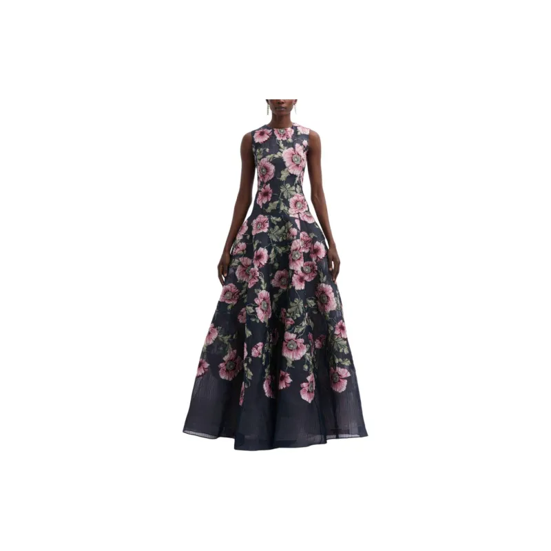 Oscar De La Renta Poppy Fil-coupé Gown-1