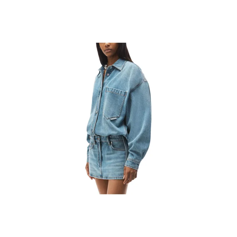 Alexander Wang Denim Mini Shirt Dress-4