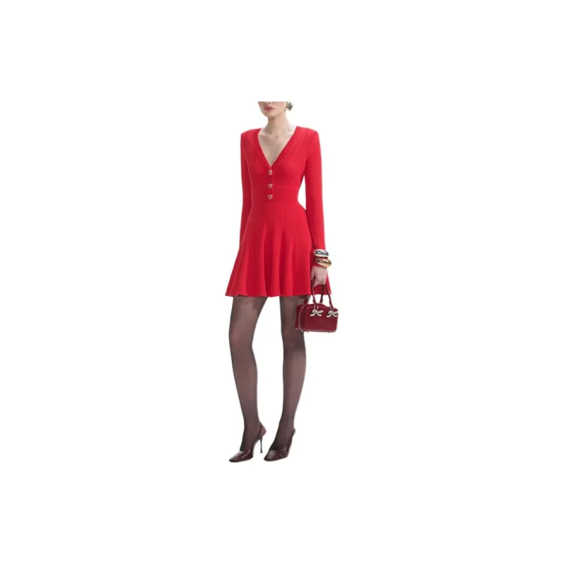 Self portrait Pointelle Knitted Mini Dress-2