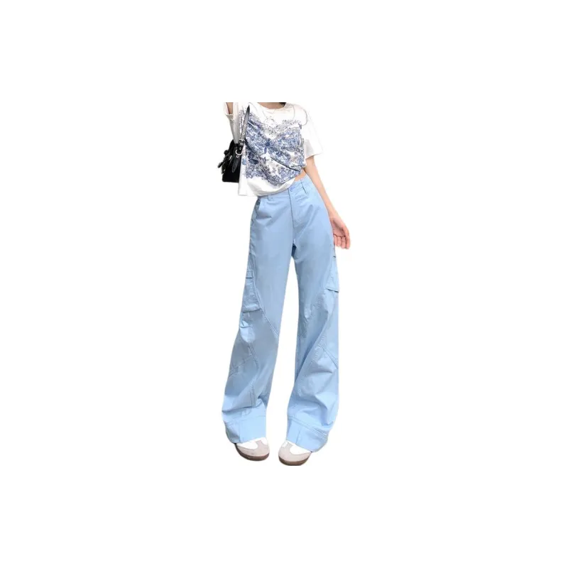 Kazakhstan Casual Pants Women's Blue-2