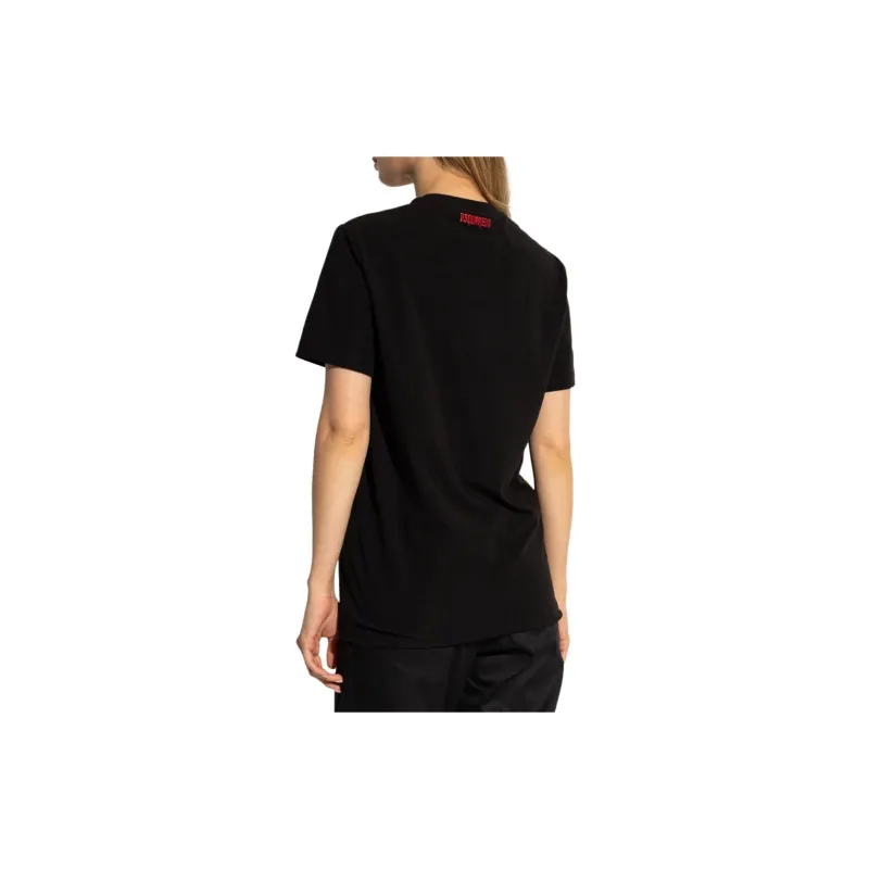 DSQUARED 2 Underwear Collection Leaf Embroidered Crewneck T Shirt-2