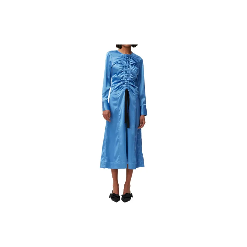GANNI Long Sleeved Dresses Women's Blue-2