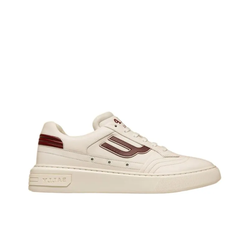 BALLY Triumph Low Top Stylish Skateboarding Shoes Men's White Red-1