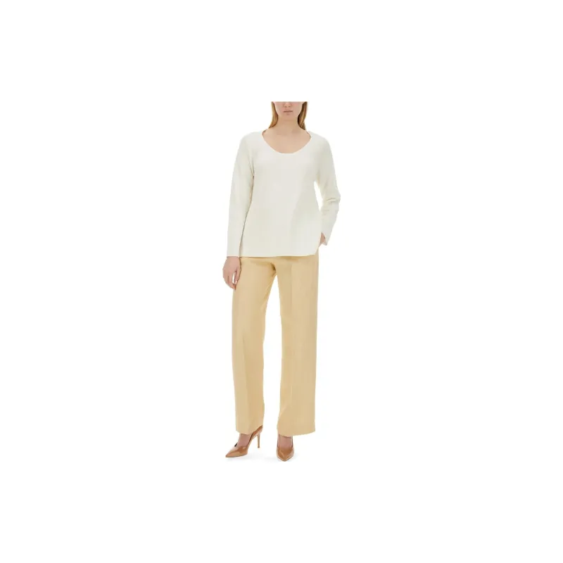 Fabiana Filippi U Neck Long Sleeved Ribbed Jumper-1