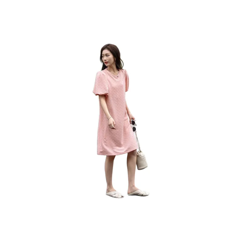 【dme】 Short-Sleeved Dresses Women's Antique Pink-1