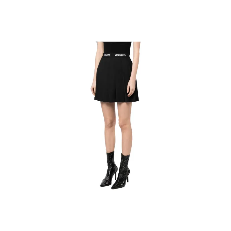Vetements Logo-waistband Pleated Skirt-3