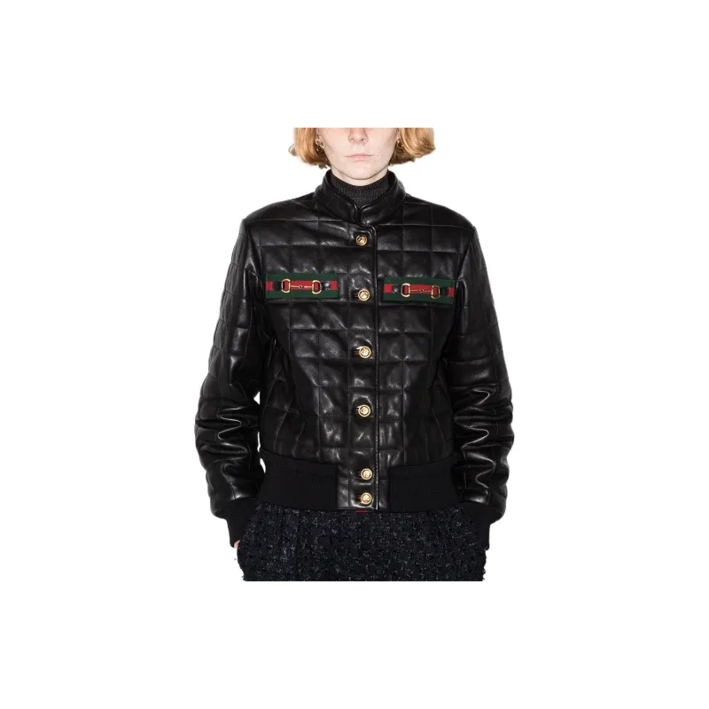 GUCCI Horsebit Quilted Leather Jacket-2