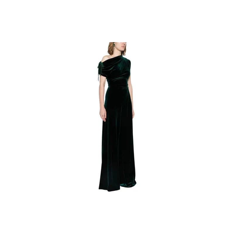 Talbot Runhof Gathered-detailed Velvet Jumpsuit-3