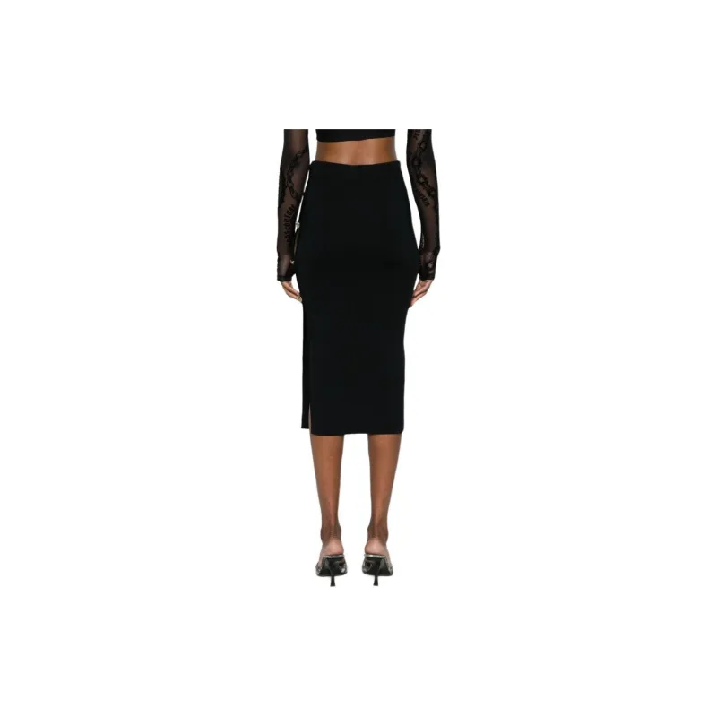 VERSACE JEANS COUTURE Decorative button Midi Skirt-1