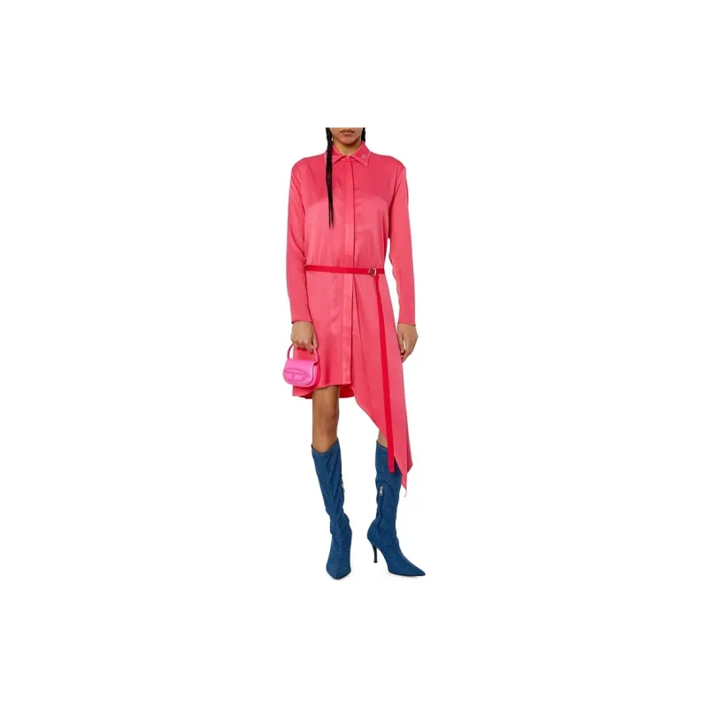 DIESEL Long Sleeved Dresses Women's Red-1