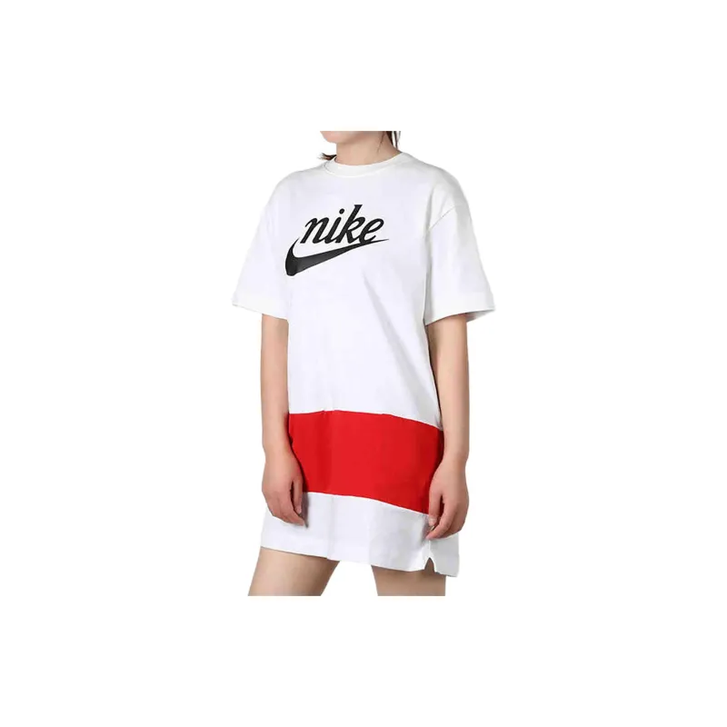 Nike Short Sleeved Dresses Women's White/Red-2