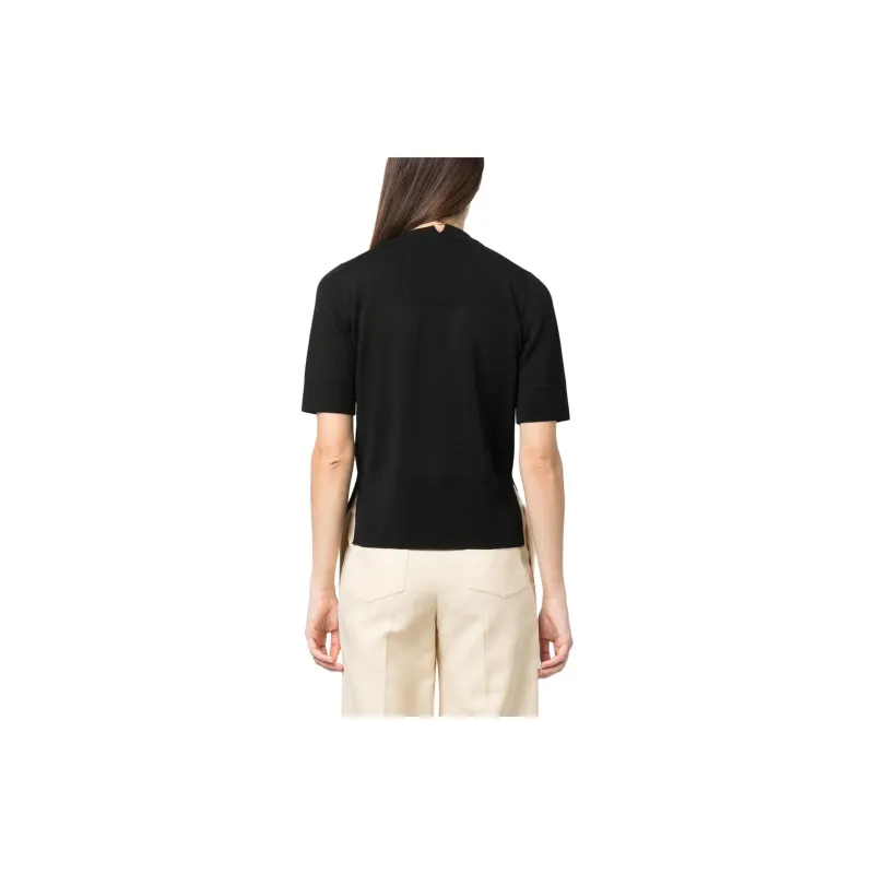 JIL SANDER V-Neck Short-Sleeved Knitted Top-2