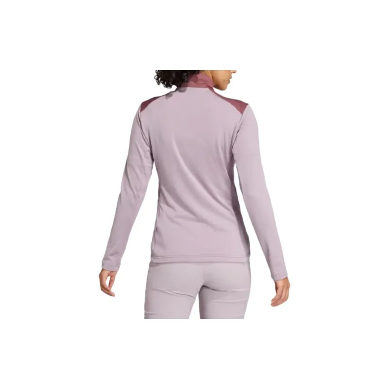 Adidas Terre MULTI LIGHT FLEECE FULL ZIP JACKET Retro Sports Stand Collar Jackets Women's Burgundy Red-2