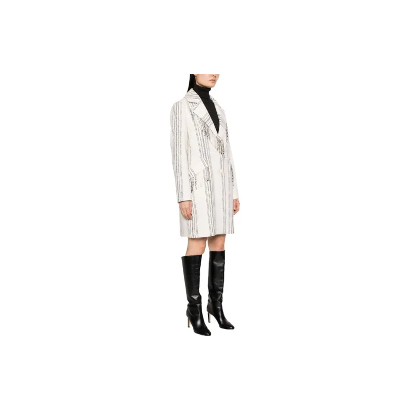 Twinset Jacquard Fringed Coat-3