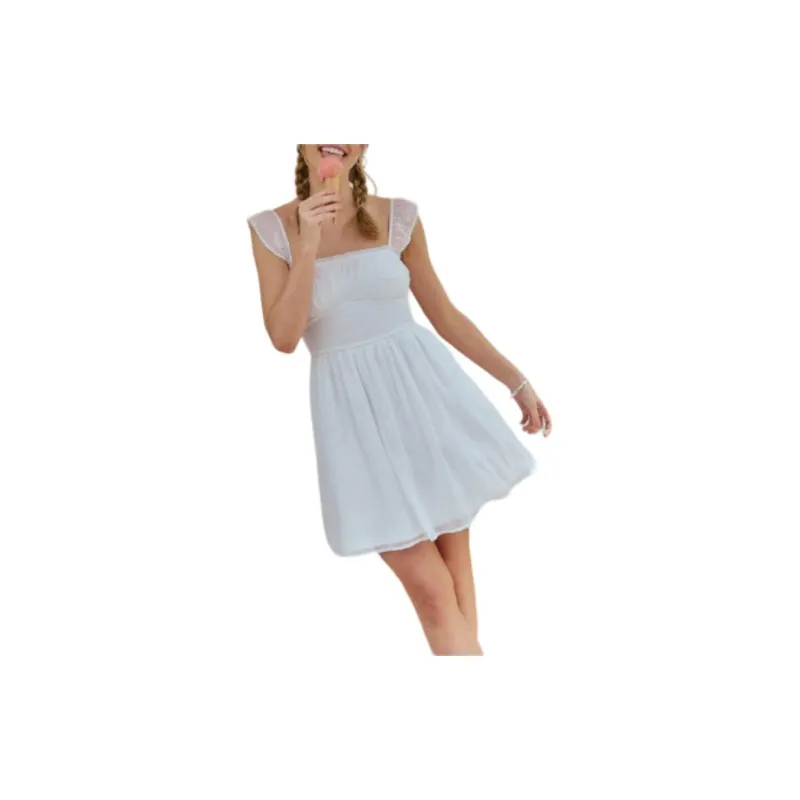 Hollister Short-Sleeved Dresses Women's White-4