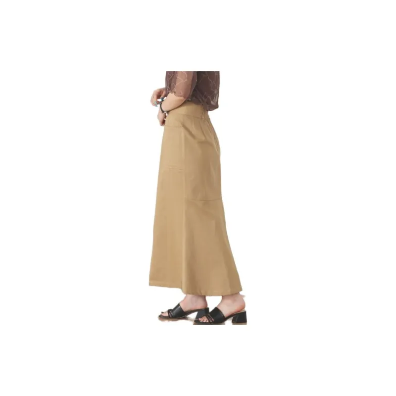 Beams Casual Long Skirts Women's Beige-4