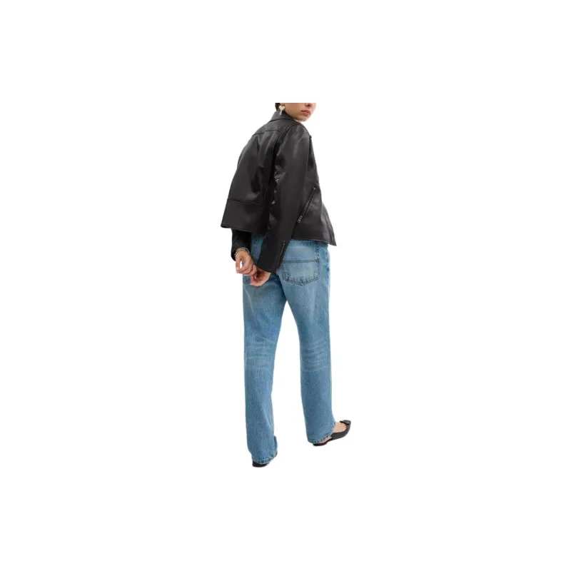 COACH Leather Jacket Women's Black-2