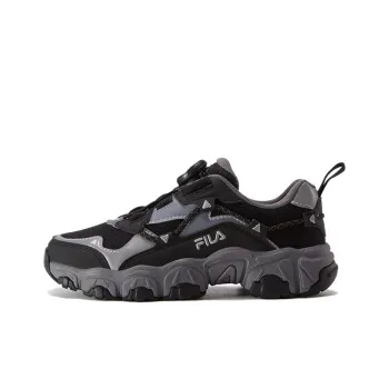 FILA KIDS Cat Paw Cushioning, Wear Resistant Low Top Kids' Running Shoes Black Silver Teenagers