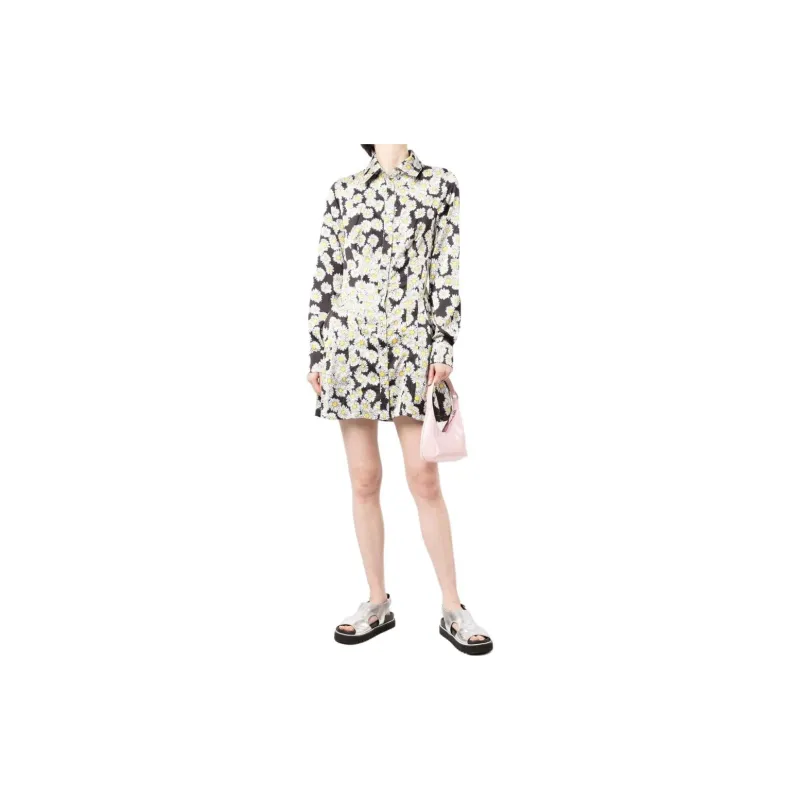 NATASHA ZINKO Daisy print Pleated Shirt Dress-1