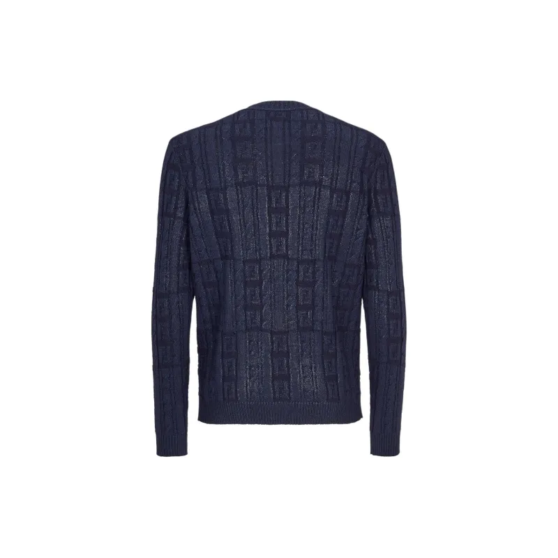 FENDI Logo Detailed Crewneck Knitted Jumper-1