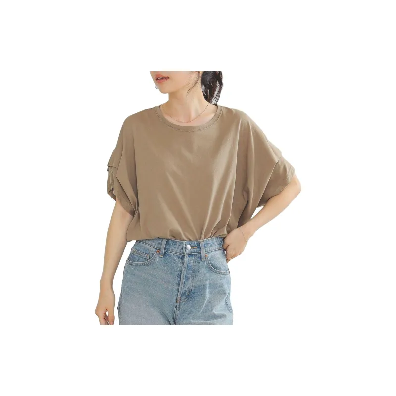 Beams T Shirts Women's Beige-2