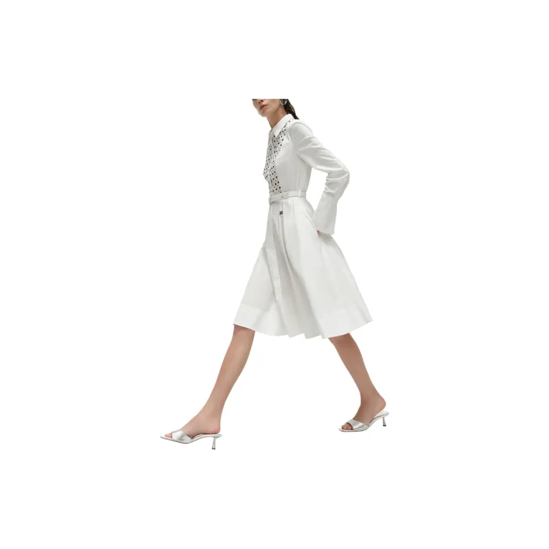 KARL LAGERFELD SS24 Long-Sleeved Dresses Women's White-4