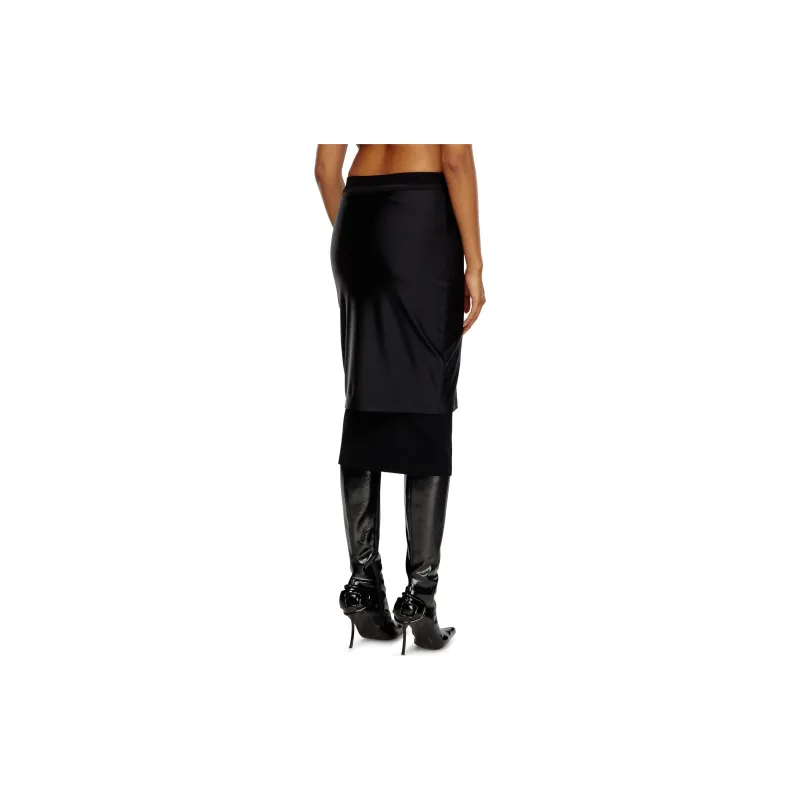 DIESEL M Rossy Stretched Midi Pencil Skirt-3