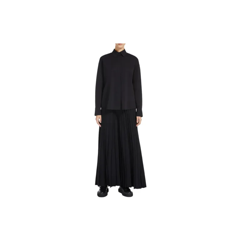 MaxMara Urbano Collection Technical Jersey Shirt Women's Black-2